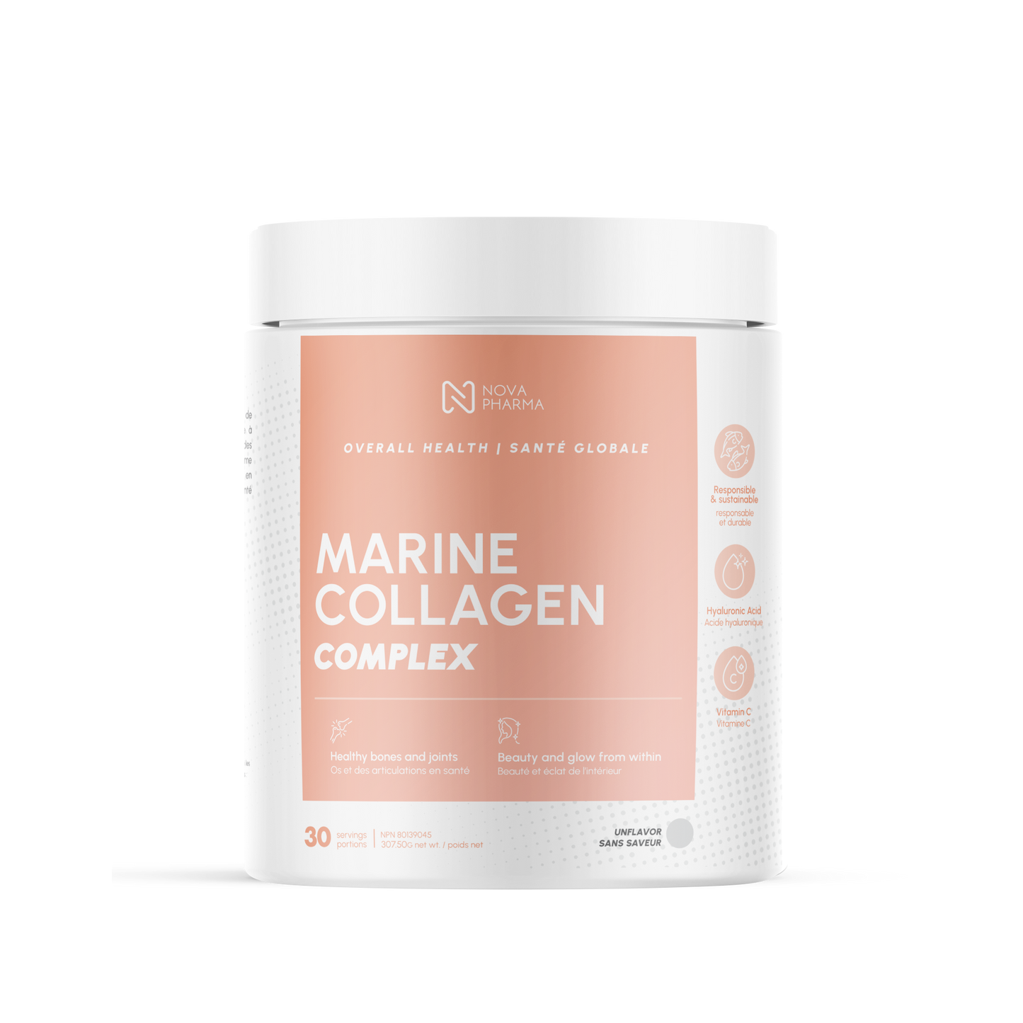 COLLAGÈNE MARIN COMPLEX AVEC ACIDE HYALURONIQUE, VITAMINE C ET BIOTINE - 30 PORTIONS