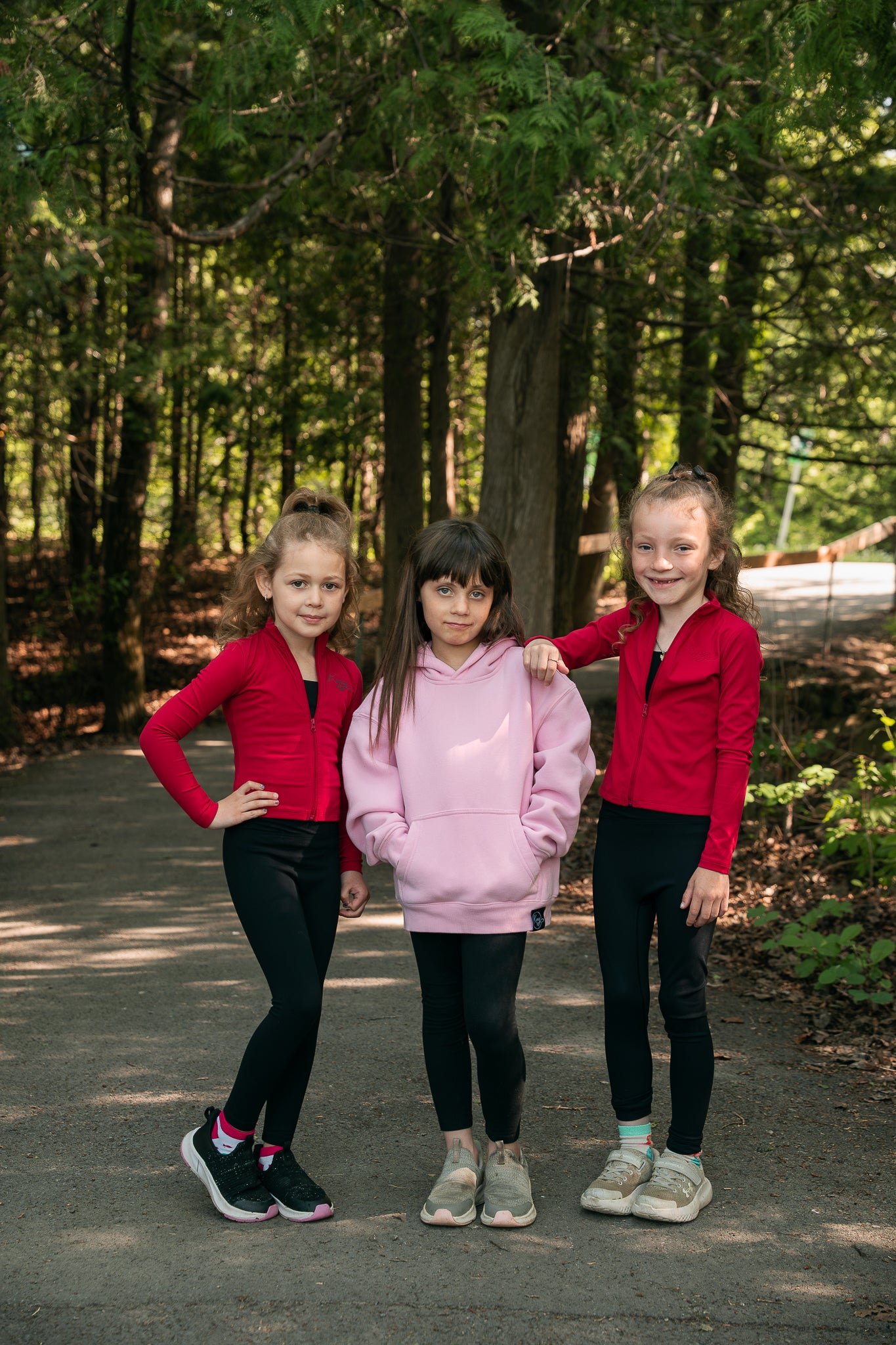 Ensemble Muse - Mini (veste Rouge cerise et legging noir)